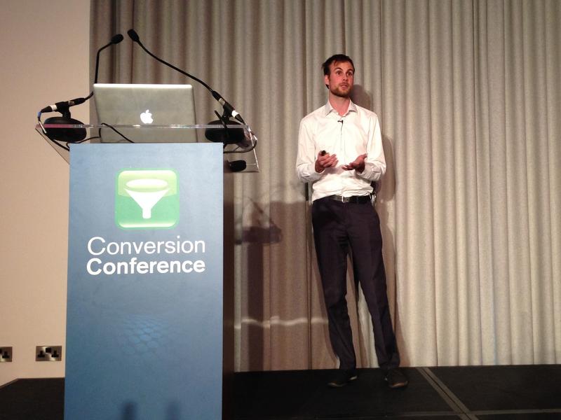 Conversion optimization consultant on stage