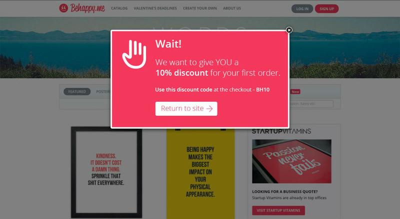 Exit pop-up