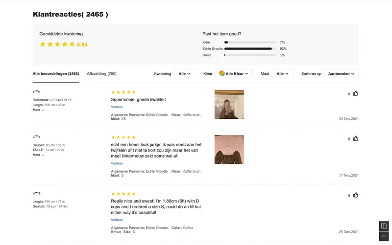 Product reviews